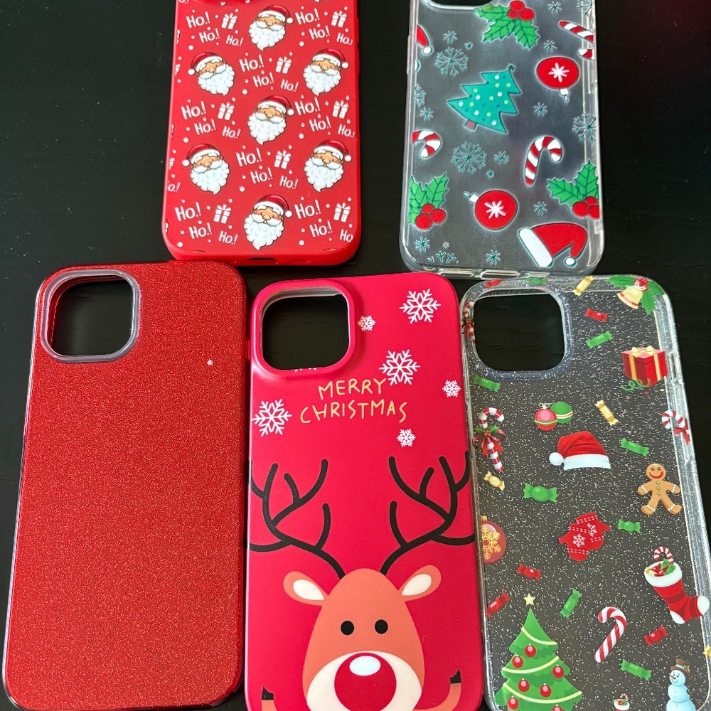 Set of Five Christmas iPhone 14 Cases